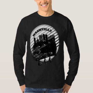 Nashville Music Guitar USA Skyline Silhouette Outl T-Shirt