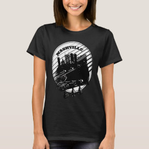 Nashville Musik Gitarre USA Skyline Silhouette Umr T-Shirt