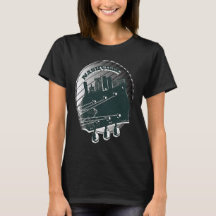 Nashville Musik Gitarre USA Skyline Silhouette Umr T-Shirt