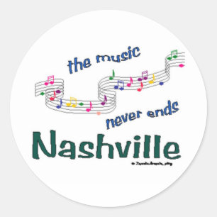 Nashville-Musiknoten Runder Aufkleber