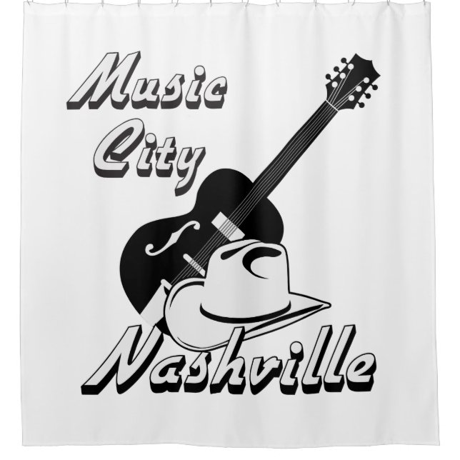 Nashville. Musikstadt Duschvorhang (Vorderseite)