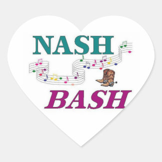 Nashville Nash Bash Musik Herz-Aufkleber