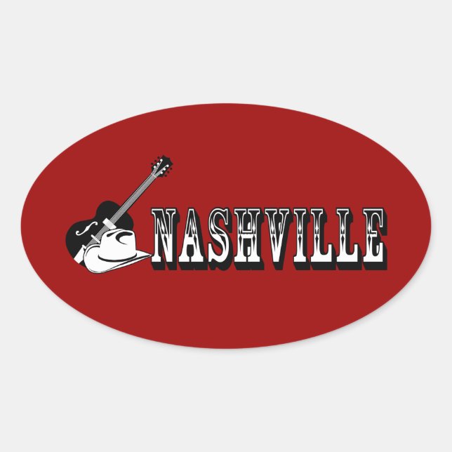 Nashville Ovaler Aufkleber (Vorderseite)