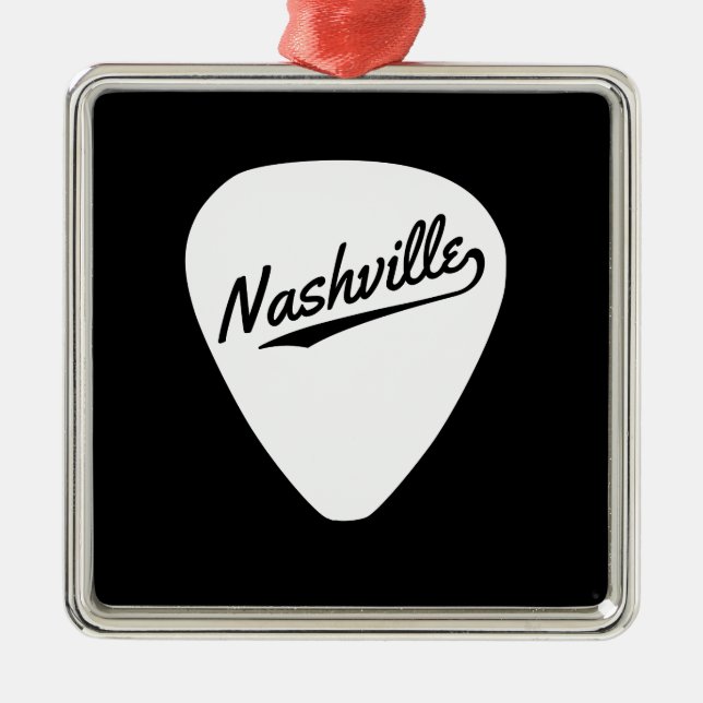 Nashville-Plektrum Silbernes Ornament (Vorne)