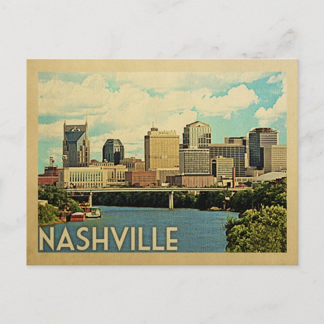Nashville Postcard Tennessee Vintage Reise Postkarte (Vorderseite)