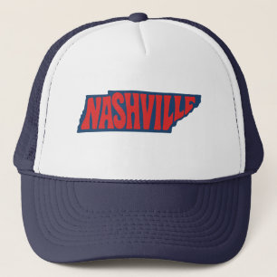 Nashville Retro-Lettern im Umriss des US-Bundessta Truckerkappe
