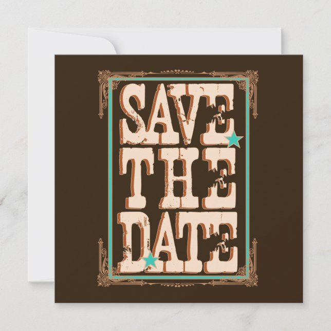 Nashville Save the Date: Türkis Save The Date (Vorderseite)