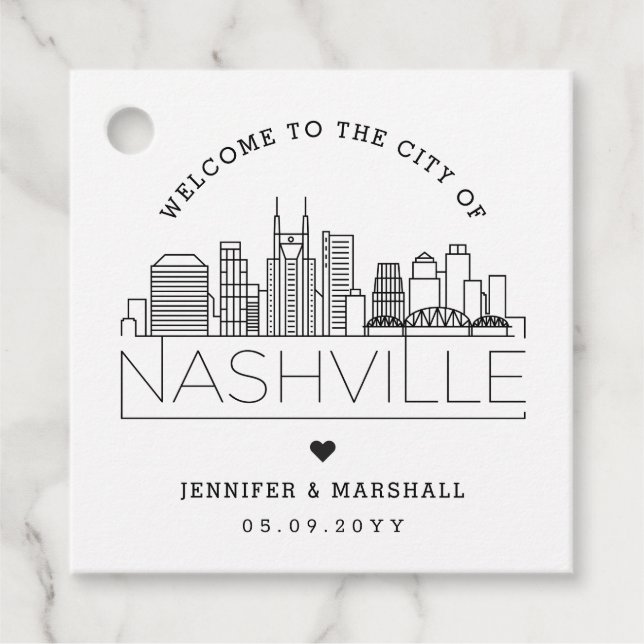 Nashville Skyline | Begrüßung Geschenkanhänger (Vorderseite)