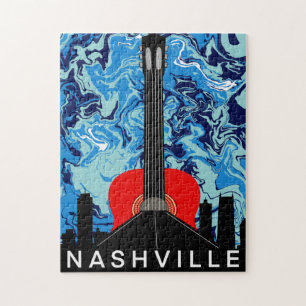 Nashville Skyline Guitar Poster Puzzle
