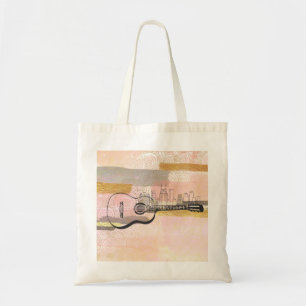 Nashville Skyline Guitar Watercolor Design Tragetasche