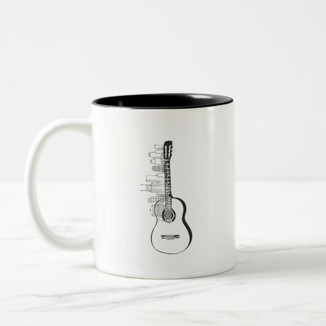 Nashville Skyline Guitar Zweifarbige Tasse (Links)