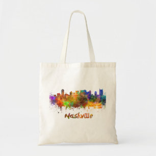 Nashville skyline im Watercolor Tragetasche