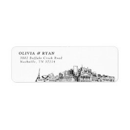 Nashville Skyline Moderne Rücksendeadressen-Aufkle