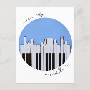 Nashville Skyline Piano Music Record Postcard Postkarte
