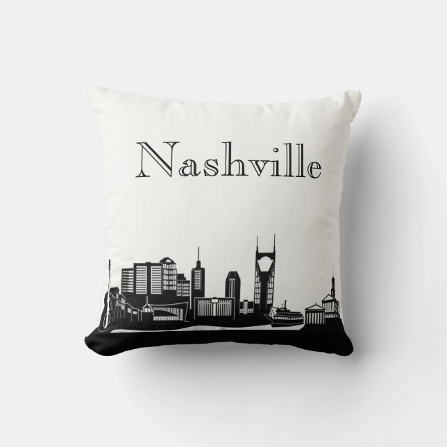 Nashville Skyline Silhouette Front/ Xray Back Kissen (Vorderseite)