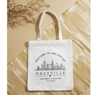 Nashville Skyline Tote Bag - Gewohnter Hochzeitvor Tragetasche