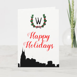 Nashville-Skyline-Weihnachten frohe Feiertage Feiertagskarte