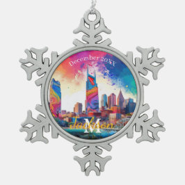 Nashville Snowflake Pewter Weihnachtsschmuck Schneeflocken Zinn-Ornament