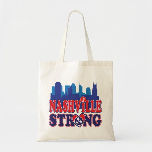 Nashville-Strong-Skyline-and-Music-Note Tragetasche (Vorne)