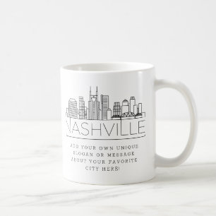 Nashville Stylized Skyline   Benutzerdefinierter S Kaffeetasse