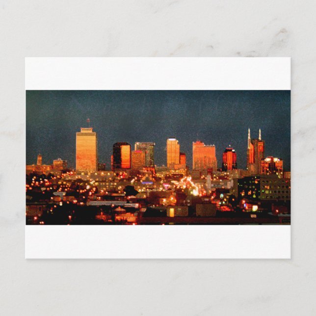 Nashville Sunset Skyline Postkarte (Vorderseite)