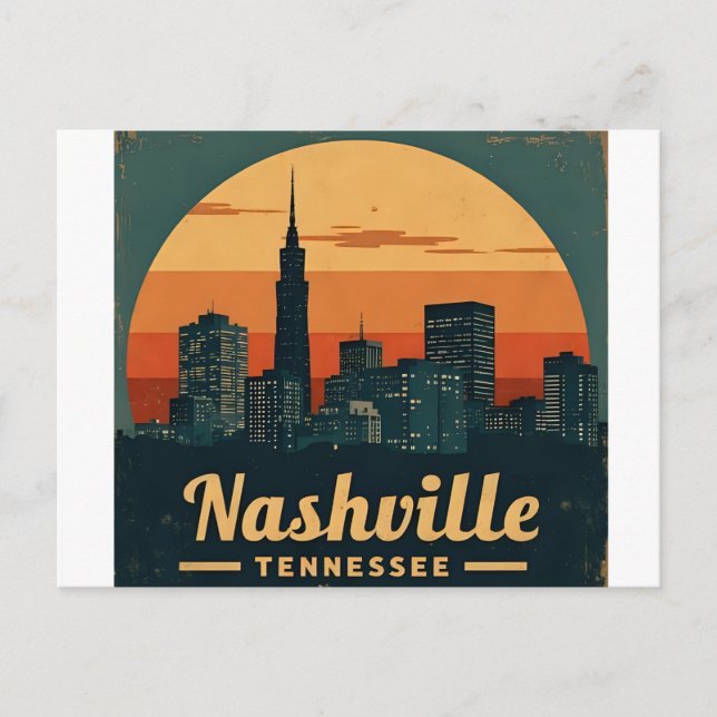 Nashville Tennessee City Skyline Postkarte (Vorderseite)