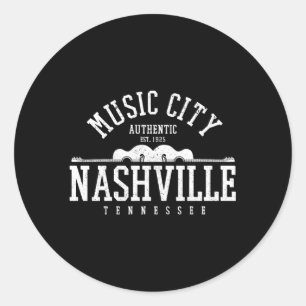 Nashville Tennessee Country Music City Gitarre Runder Aufkleber
