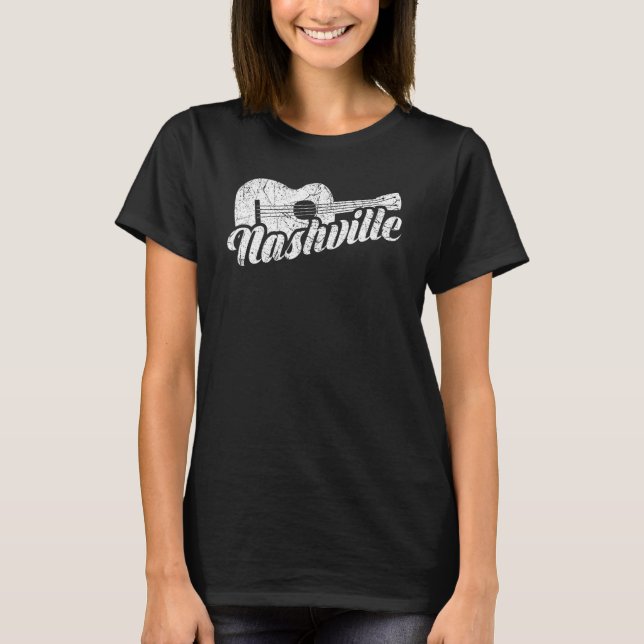 Nashville Tennessee Country Music Retro Gitarre Pl T-Shirt (Vorderseite)