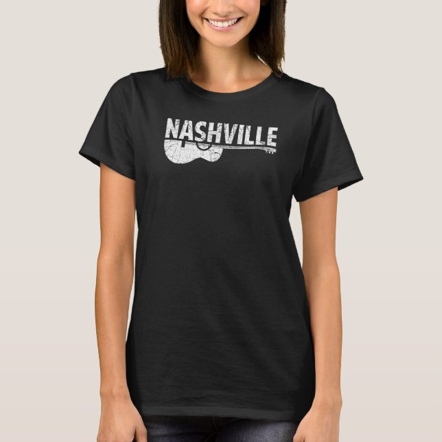 Nashville Tennessee Country Music Retro Gitarre Pl T-Shirt (Vorderseite)