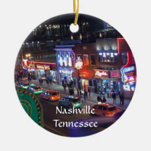 Nashville Tennessee Downtown Honky Tonks Keramik Ornament