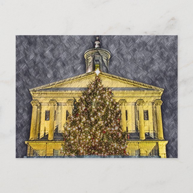 Nashville Tennessee Hauptstadt Weihnachtsbaum Postkarte (Vorderseite)