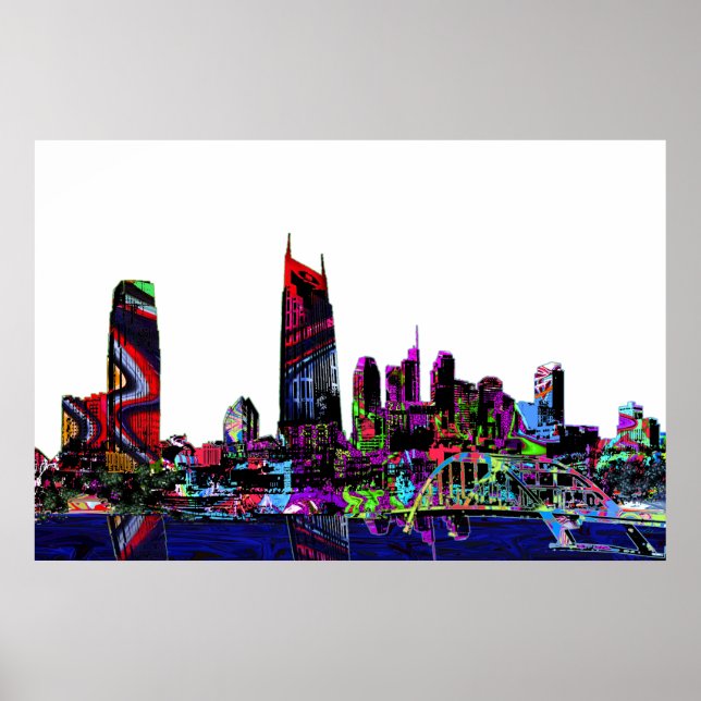 Nashville, Tennessee in Graffiti Poster (Vorne)