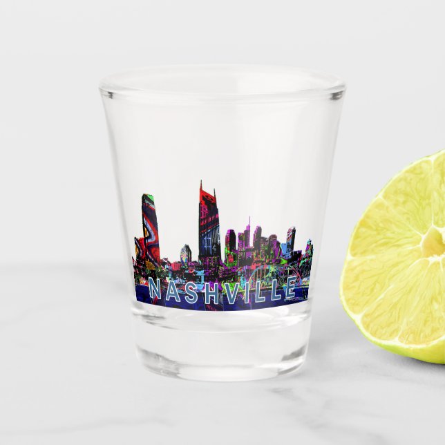 Nashville, Tennessee in Graffiti-Shot-Glass Schnapsglas (Vorderseite)