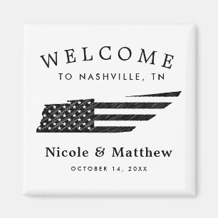 Nashville Tennessee Karte Minimalistische Hochzeit Magnet