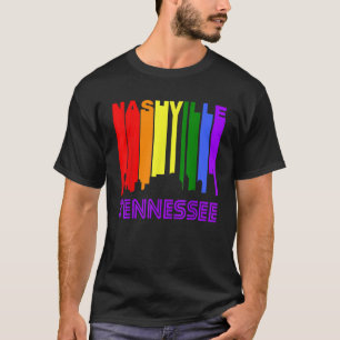 Nashville Tennessee LGBTQ Gay Pride Rainbow Skylin T-Shirt