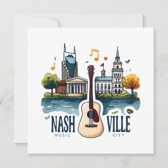Nashville Tennessee Music City Karte (Vorderseite)