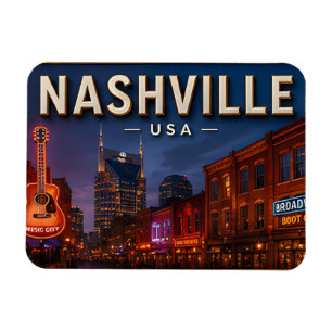 Nashville Tennessee Music City Souvenir-Geschenk Magnet