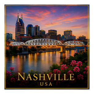 Nashville Tennessee Music City und südliches Erbe Poster