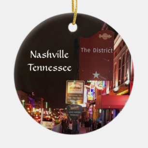 Nashville Tennessee Music Row Downtown Keramik Ornament
