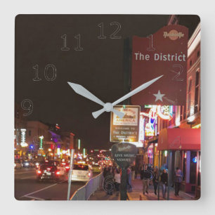 Nashville Tennessee Music Row Downtown Quadratische Wanduhr