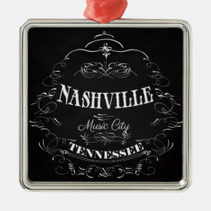 Nashville, Tennessee - Musik-Stadt Ornament Aus Metall