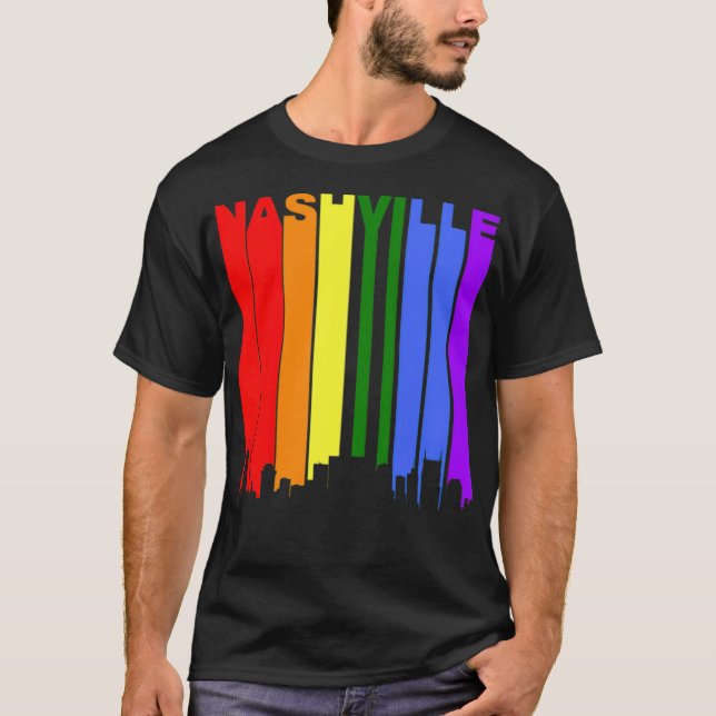 Nashville Tennessee Rainbow LGBT Gay Pride Elefant T-Shirt (Vorderseite)