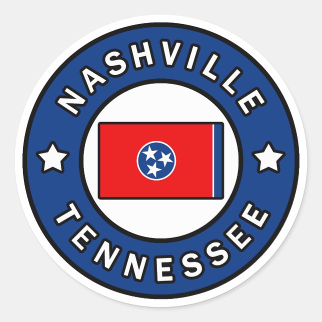 Nashville Tennessee Runder Aufkleber (Vorderseite)