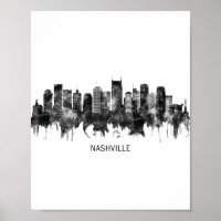 Nashville Tennessee Skyline BW