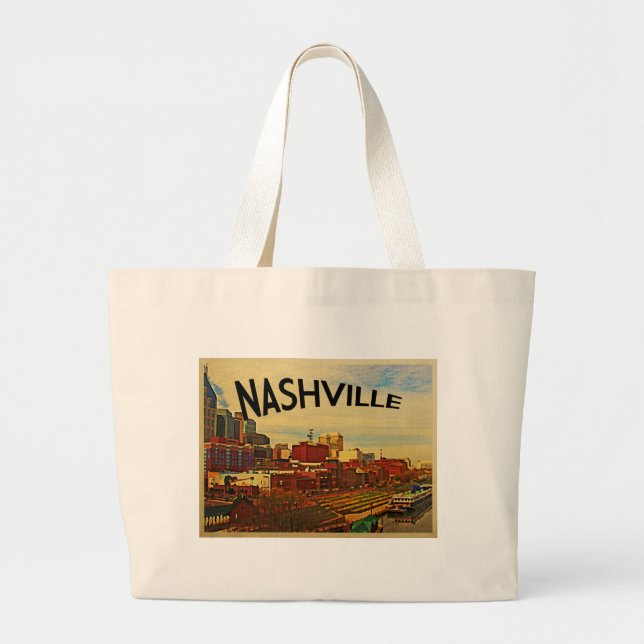 Nashville Tennessee Skyline Jumbo Stoffbeutel (Vorne)