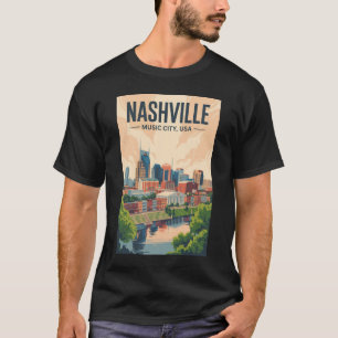 Nashville Tennessee Skyline Reisen Vintag T-Shirt