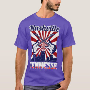 Nashville Tennessee Skyline Retro Country Music  T-Shirt