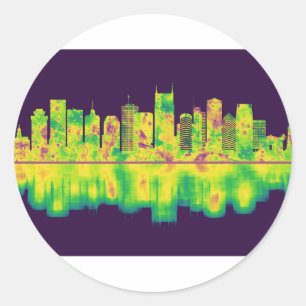 Nashville Tennessee Skyline Runder Aufkleber