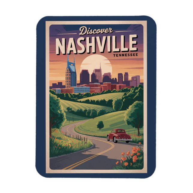 Nashville Tennessee Southern Road Art Magnet (Vertikal)