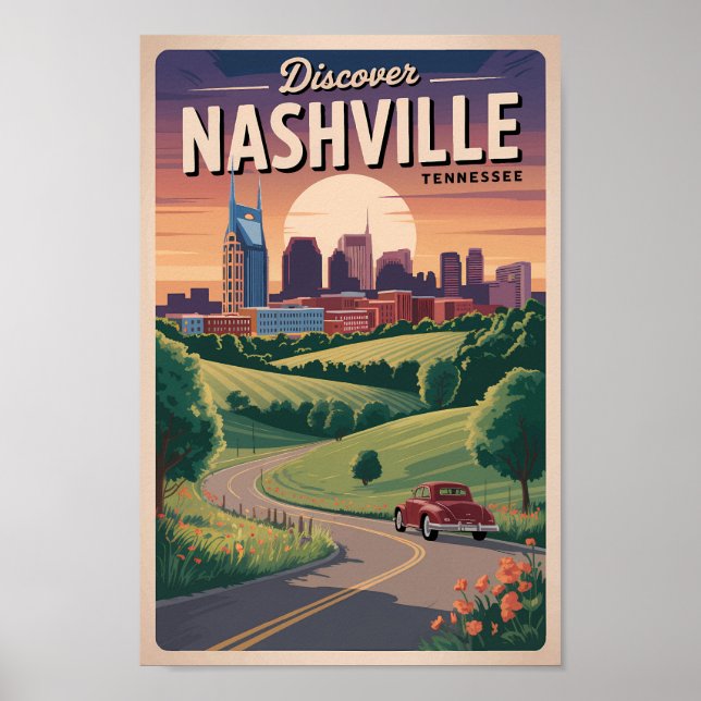 Nashville Tennessee Southern Road Art Poster (Vorne)